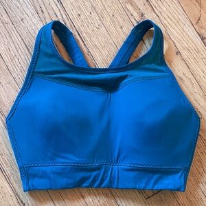Athleta high neck Sports Bra teal